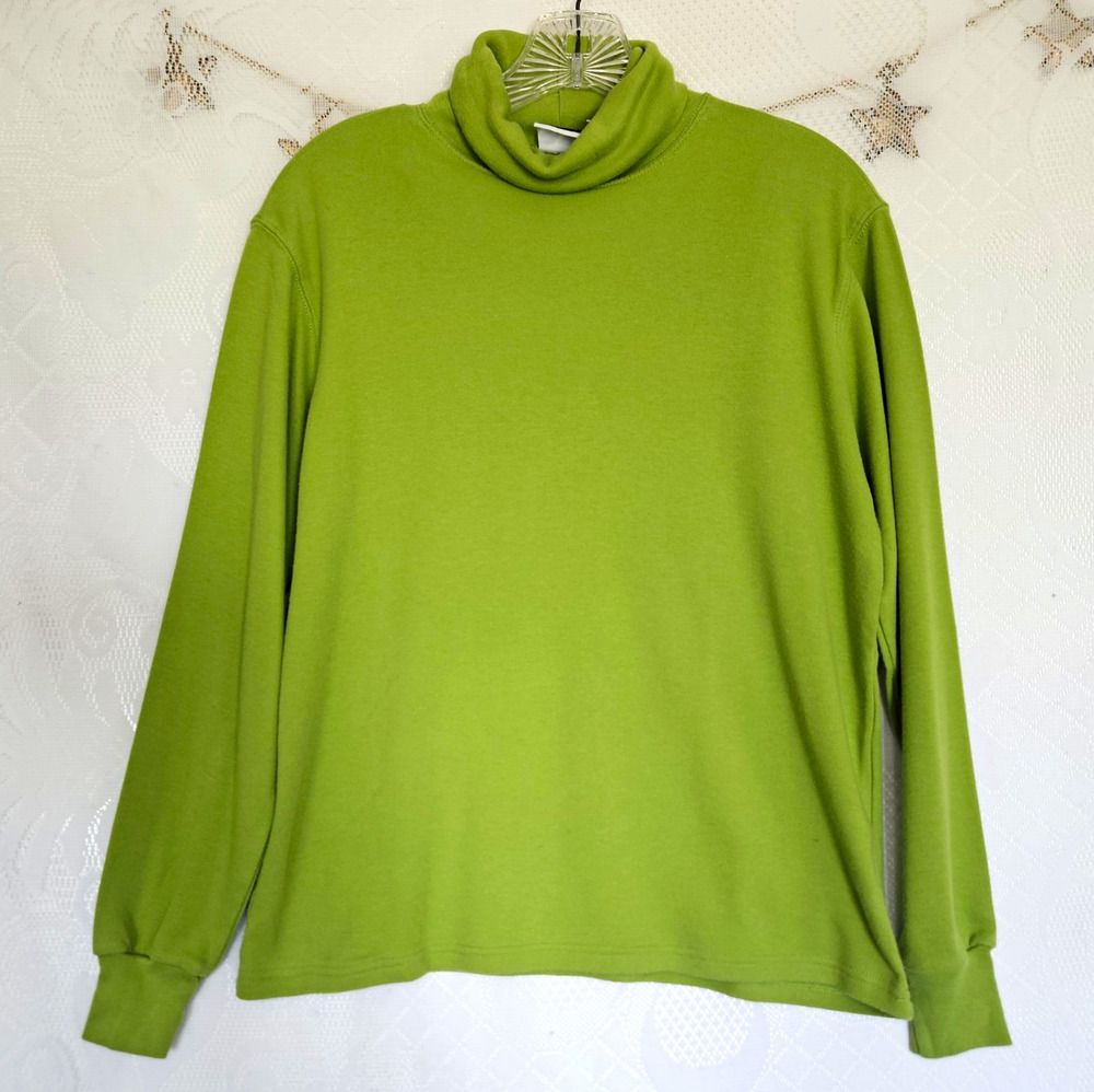 Vintage Cignal Small Lime Green Turtleneck Pullover Retro 90s Ugly Chic Neon